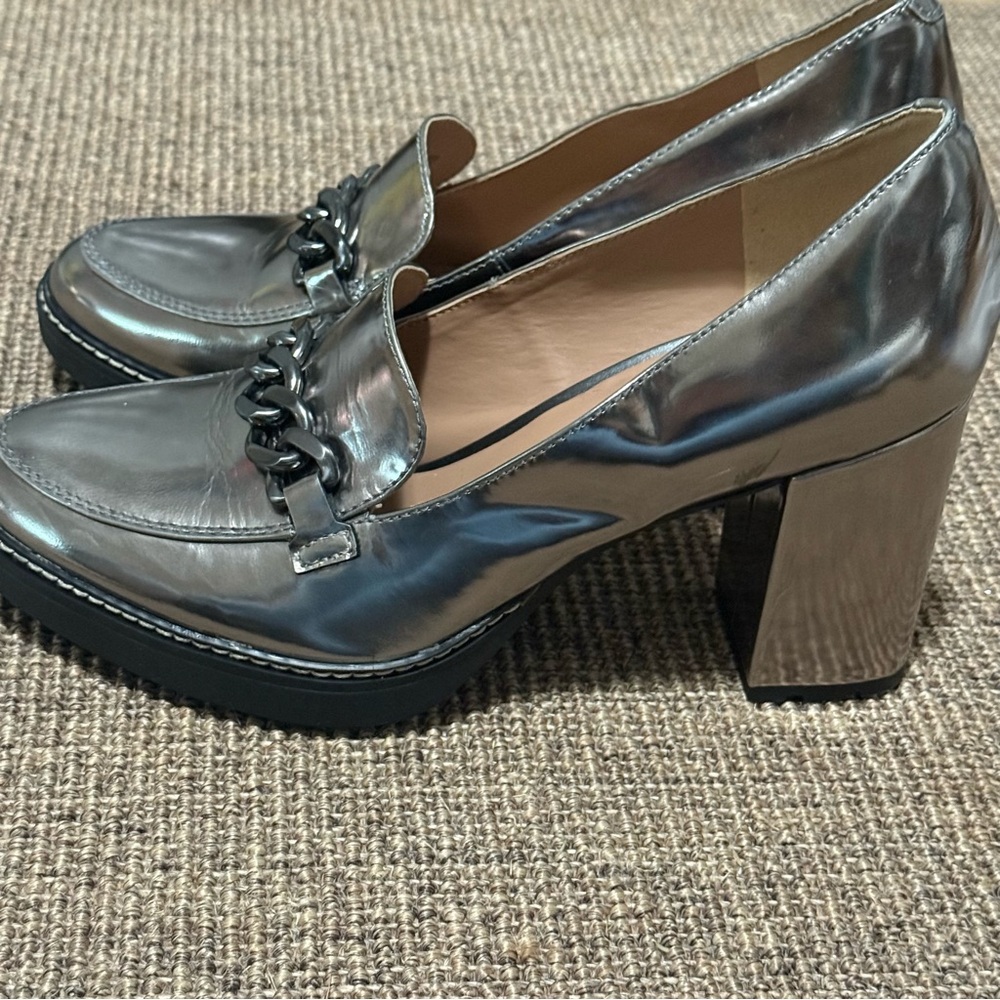 Naturalizer Callie Moc Leather Slip on Loafer Heels - Picture 4 of 9